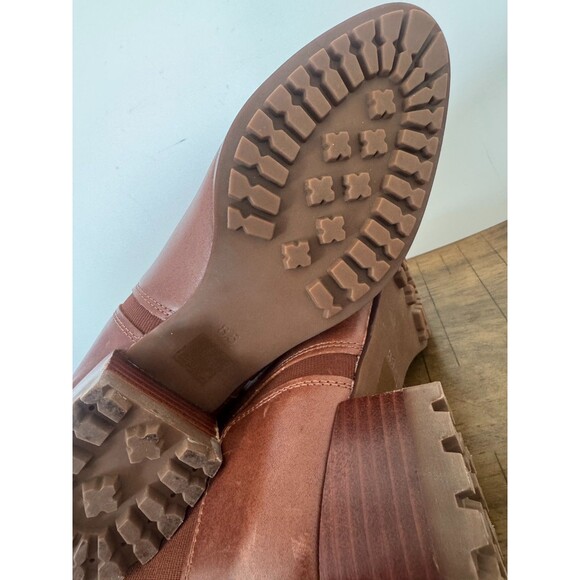 Madewell Womens Rosie Boots Size 8.5 Cognac Tan Leather Block Heel Ankle Booties - Picture 12 of 13